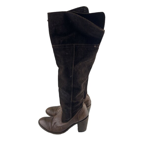 Miz Mooz Shoes - BOGO Miz Mooz Brown Suede Over Knee Heel Boot Mid Zip Pull On Leather 38 7.5-8
